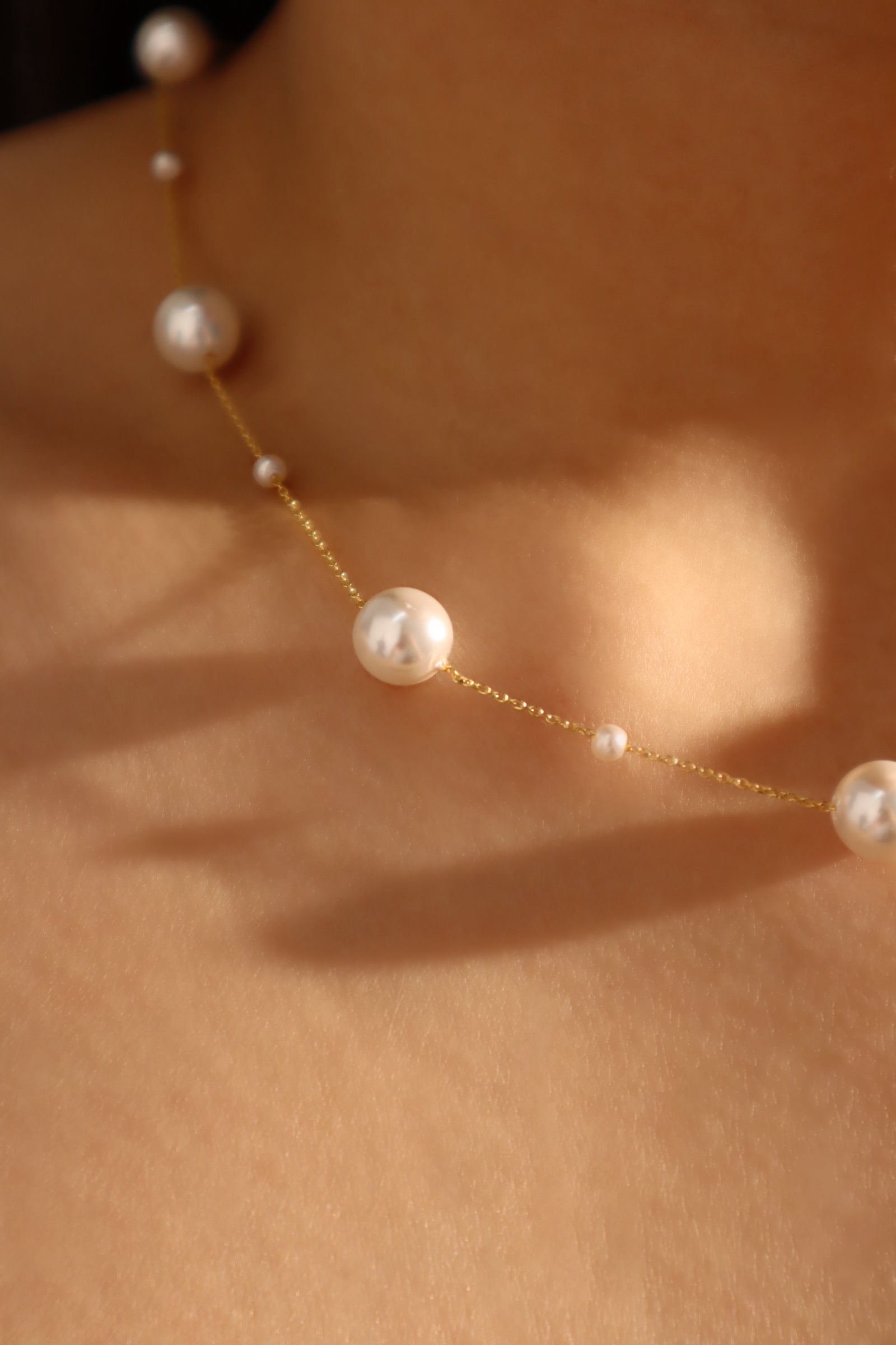 14K Real Gold Plated Multi Pearls Necklace
