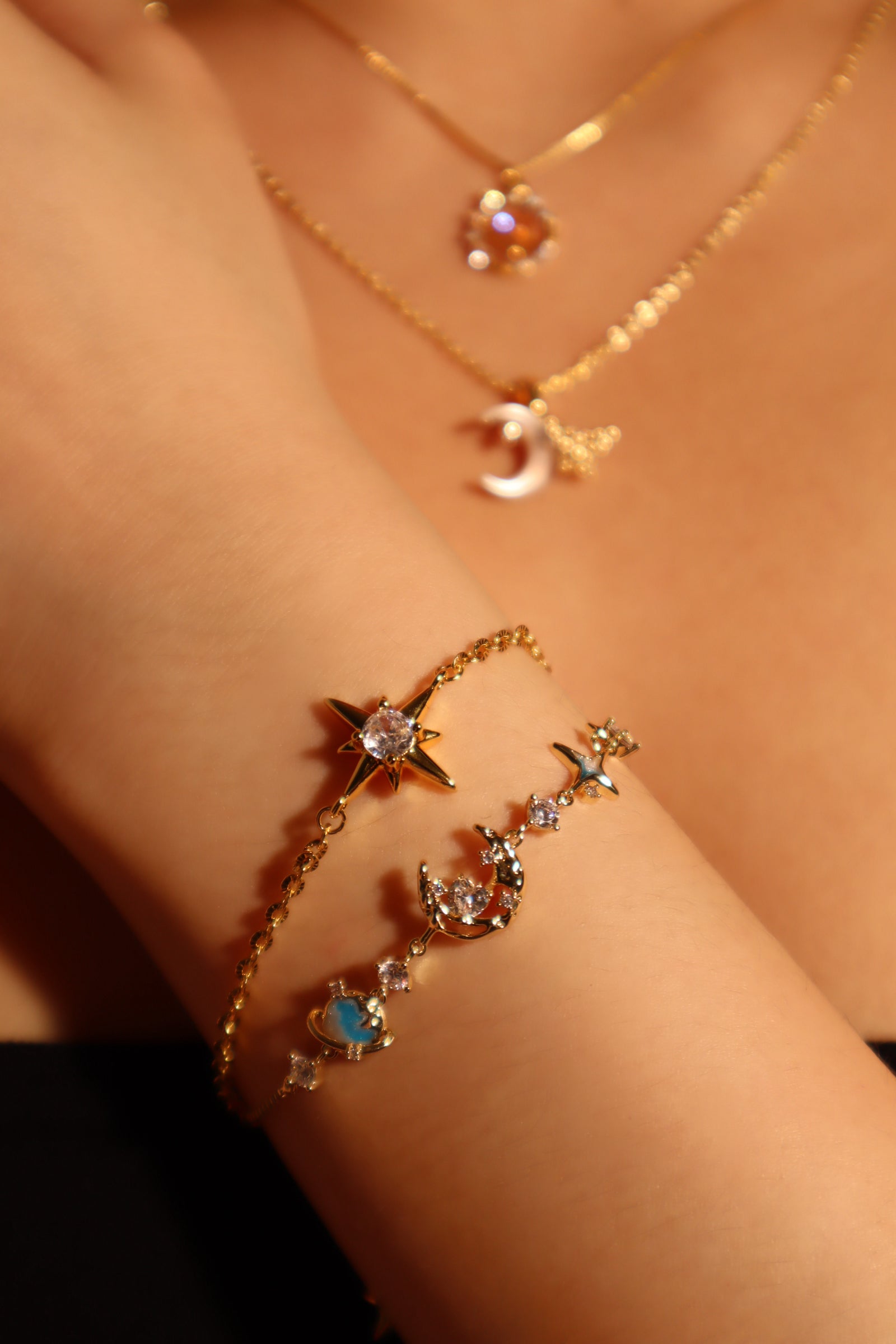 18K Real Gold Plated Pole Star Bracelet