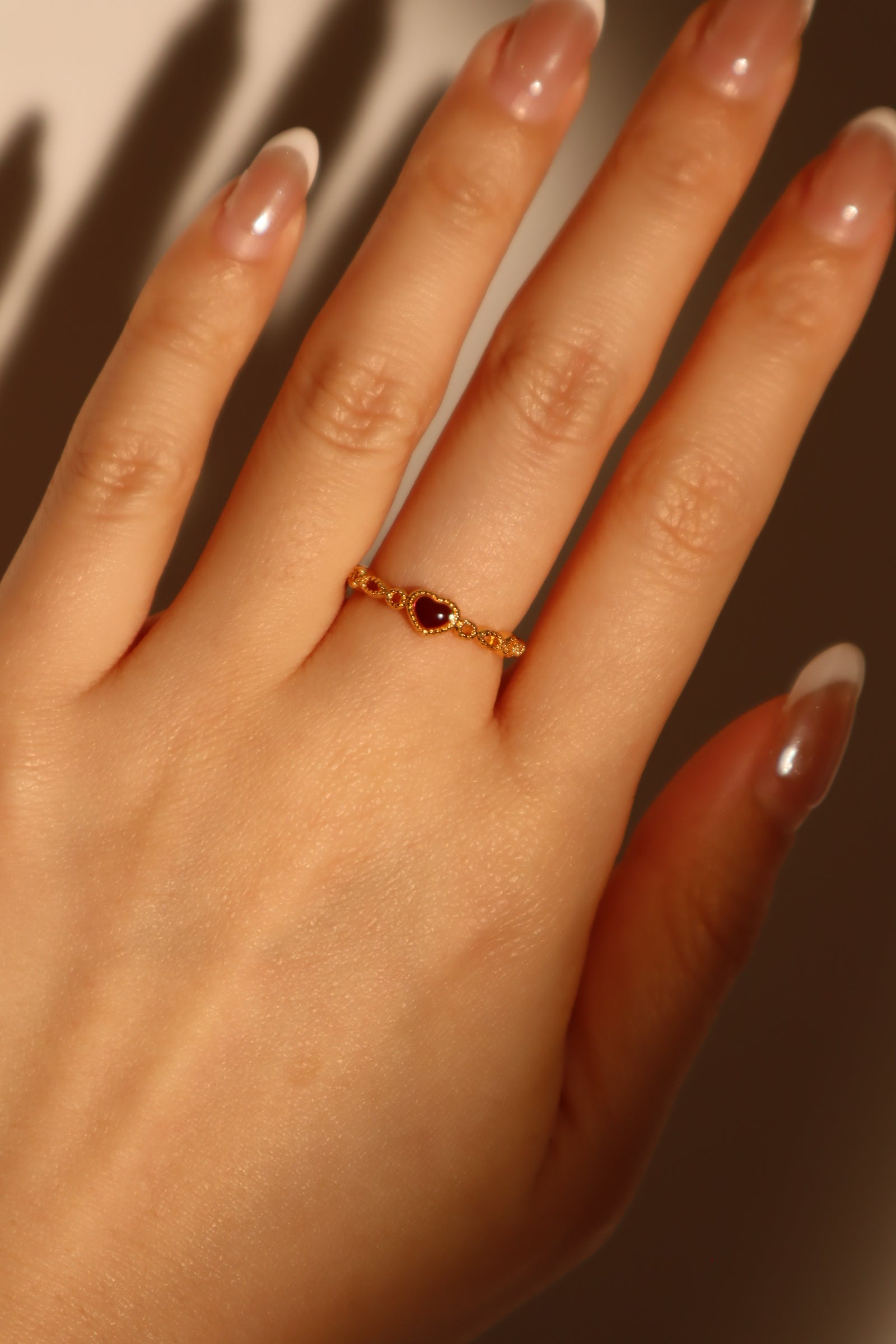 20K Real Gold Plated Enamel Heart Ring