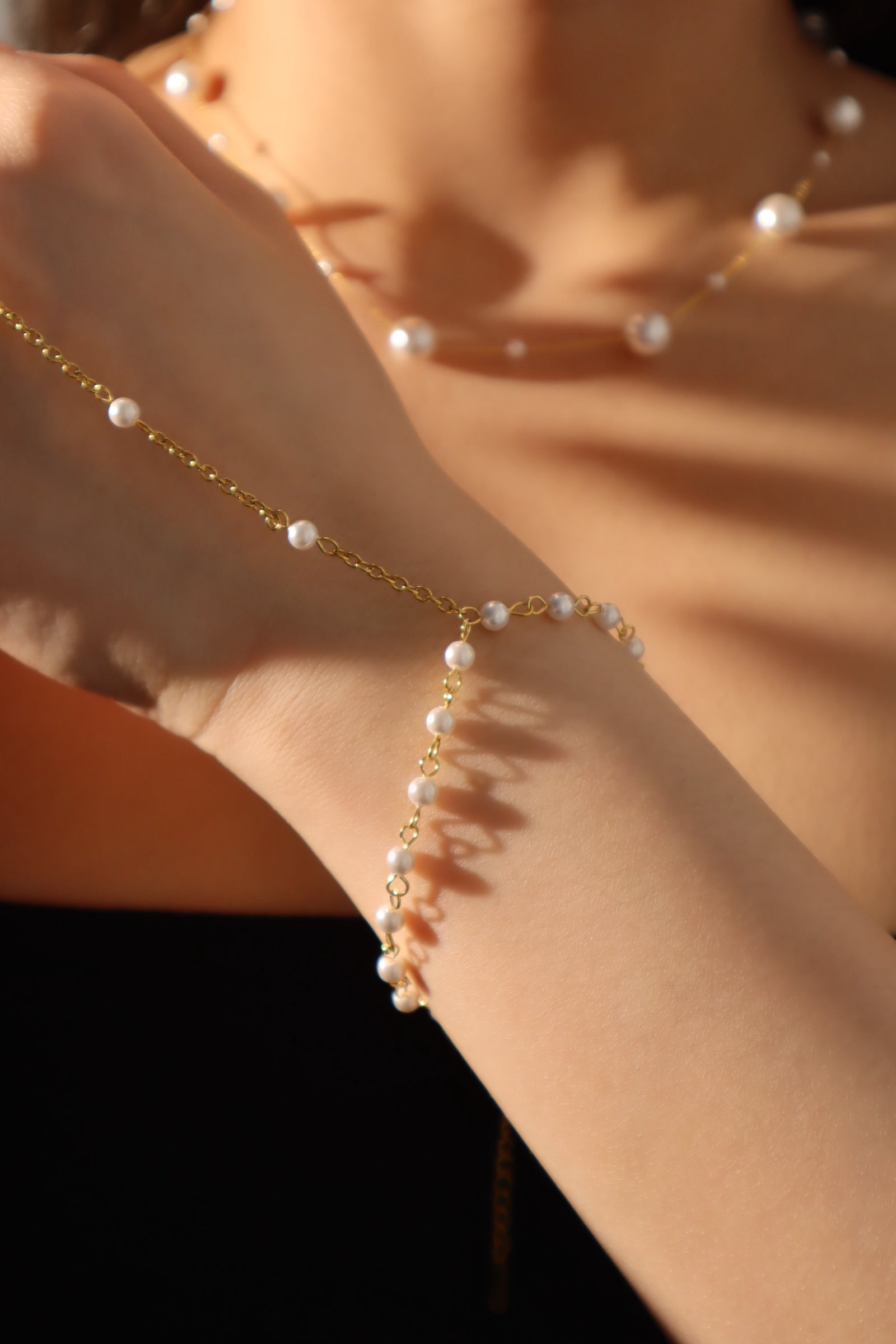 14K Real Gold Plated Multi Pearls Necklace
