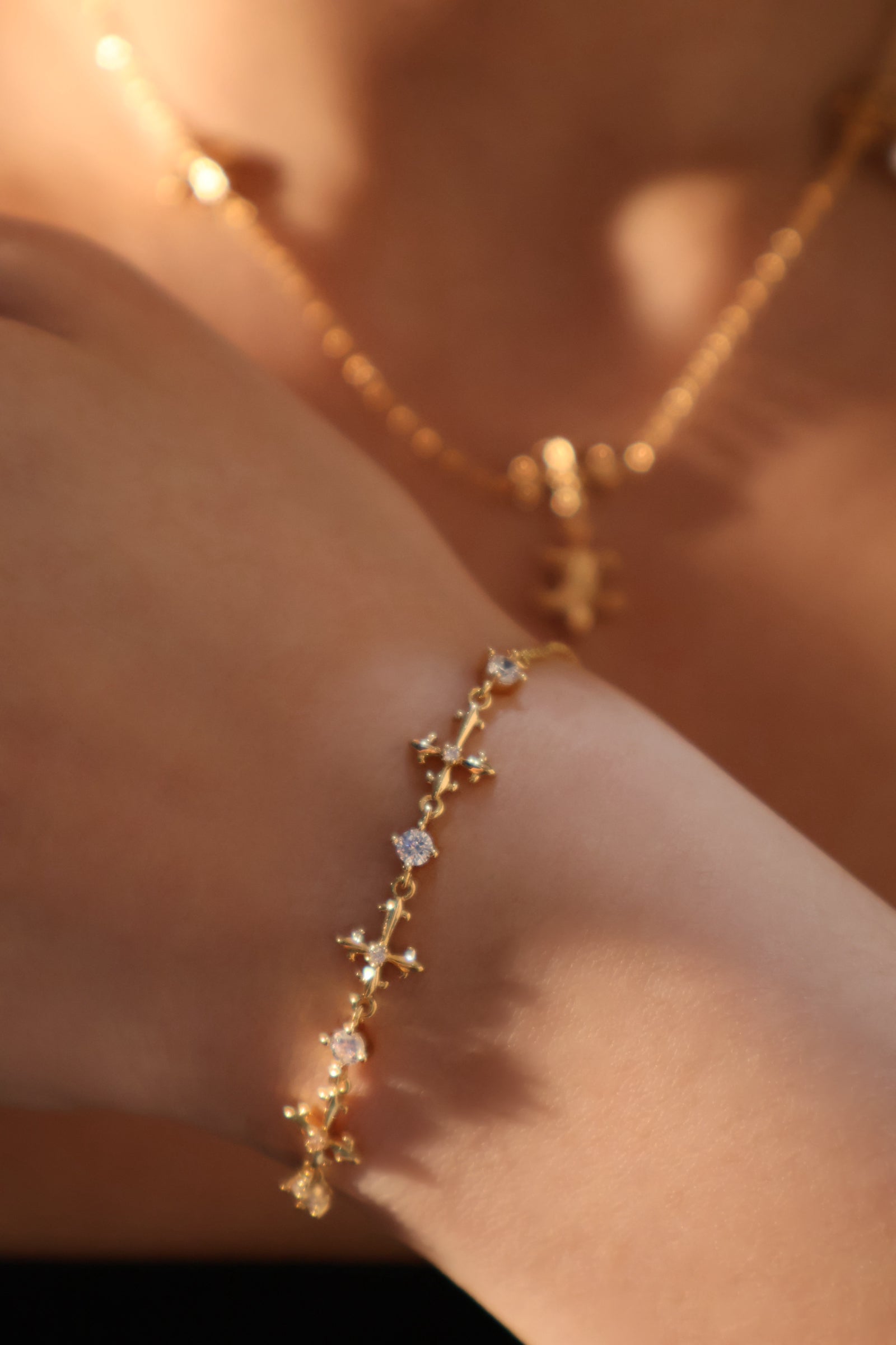 Multi Diamond Cross Bracelet