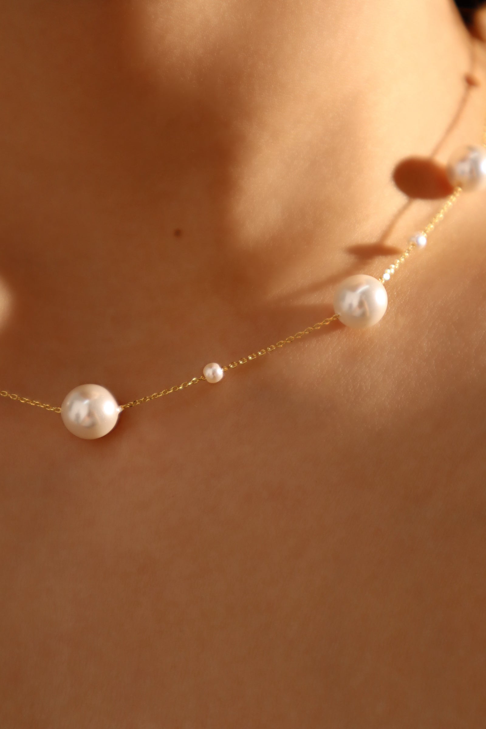 14K Real Gold Plated Multi Pearls Necklace