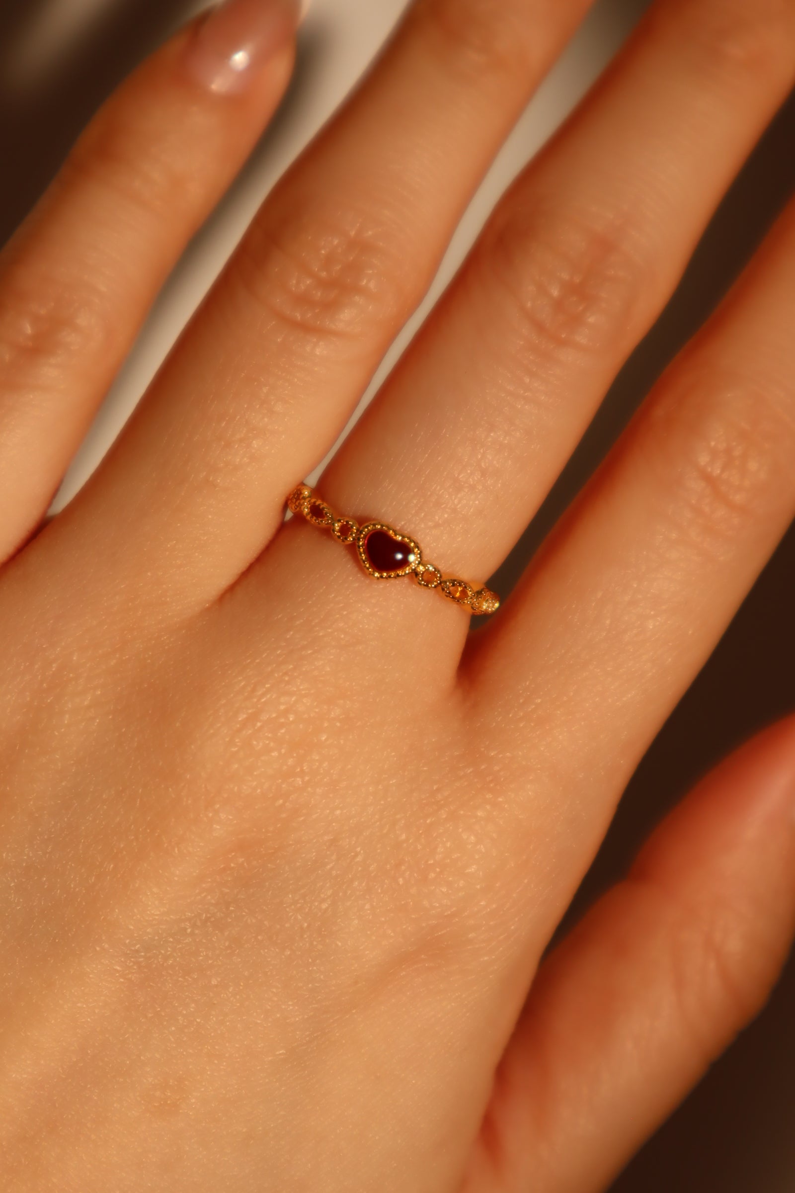 20K Real Gold Plated Enamel Heart Ring
