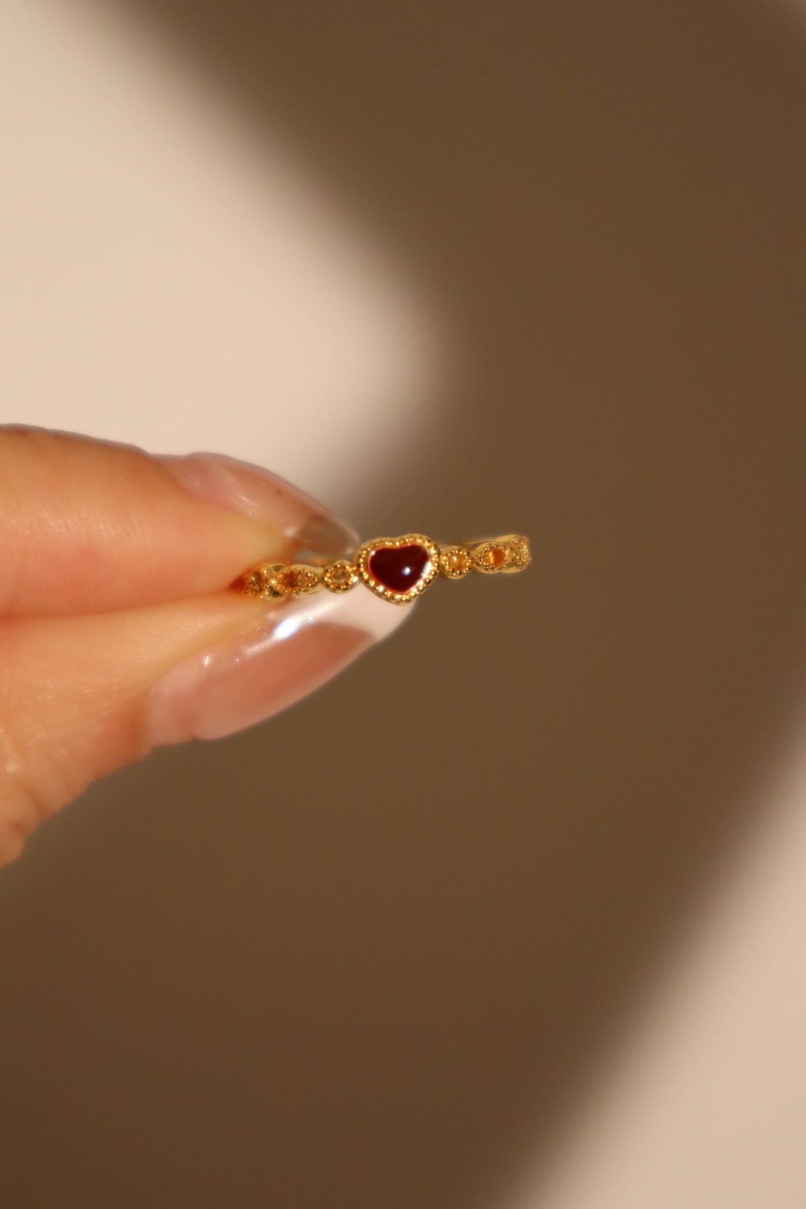 20K Real Gold Plated Enamel Heart Ring