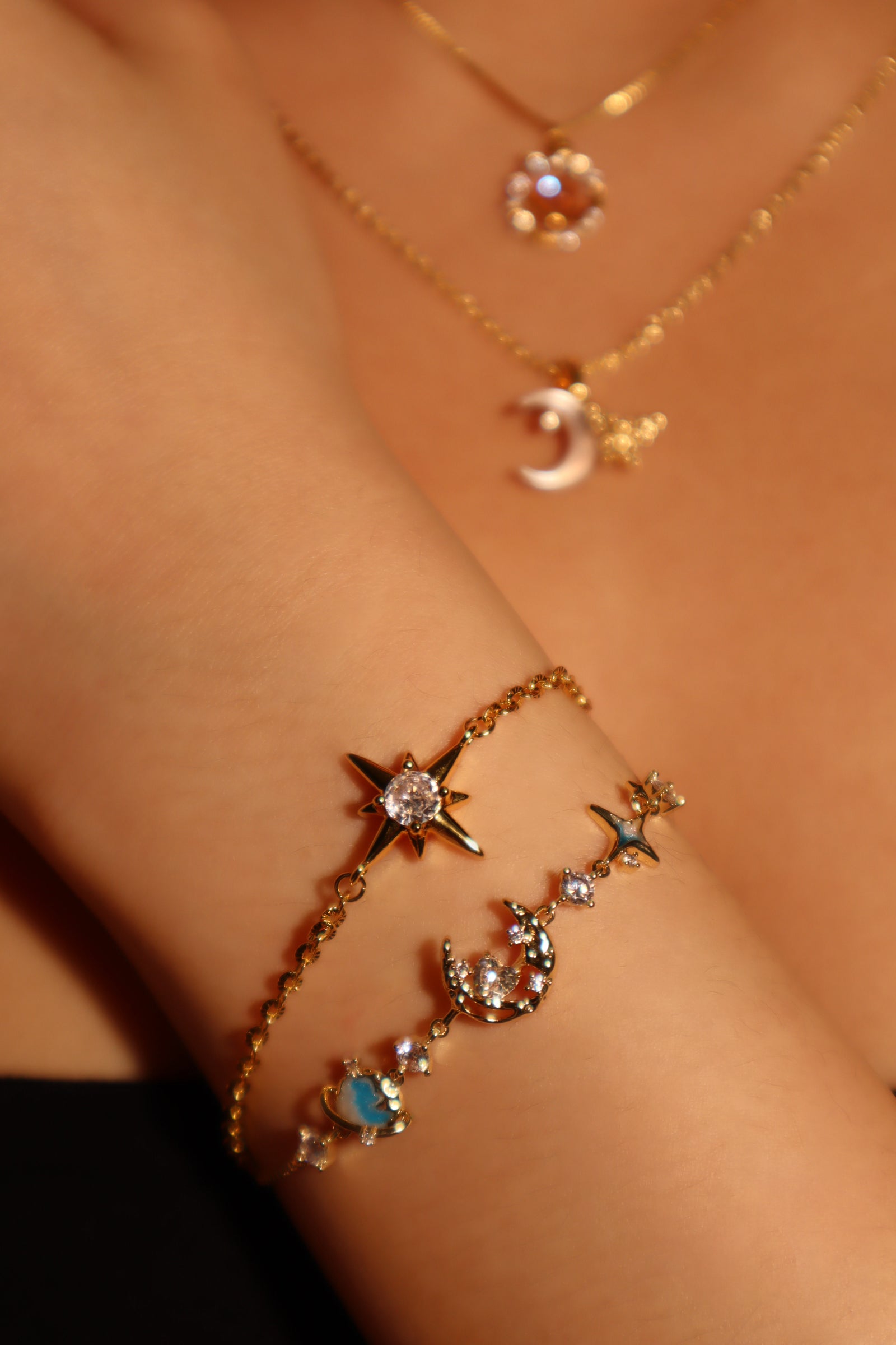 18K Real Gold Plated Pole Star Bracelet
