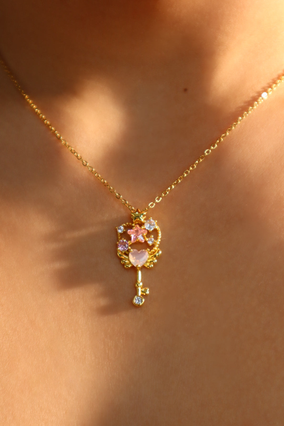 14K Real Gold Plated Magic Key Necklace