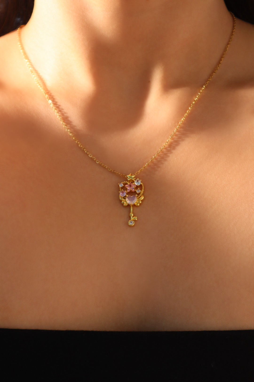 14K Real Gold Plated Magic Key Necklace