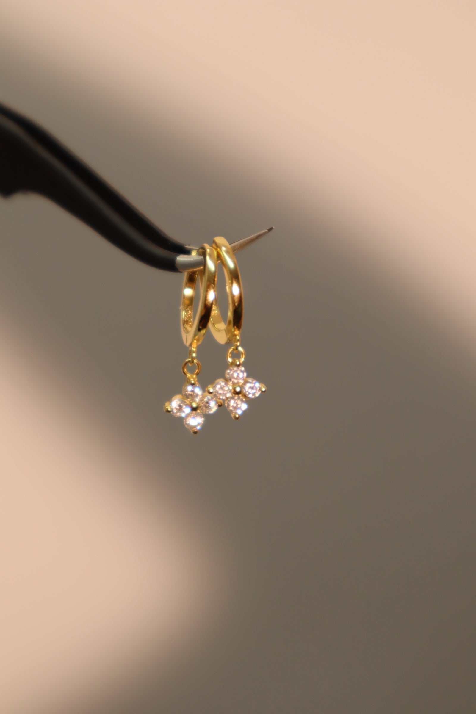 Vermeil Lucky Leaf Hoop Earrings