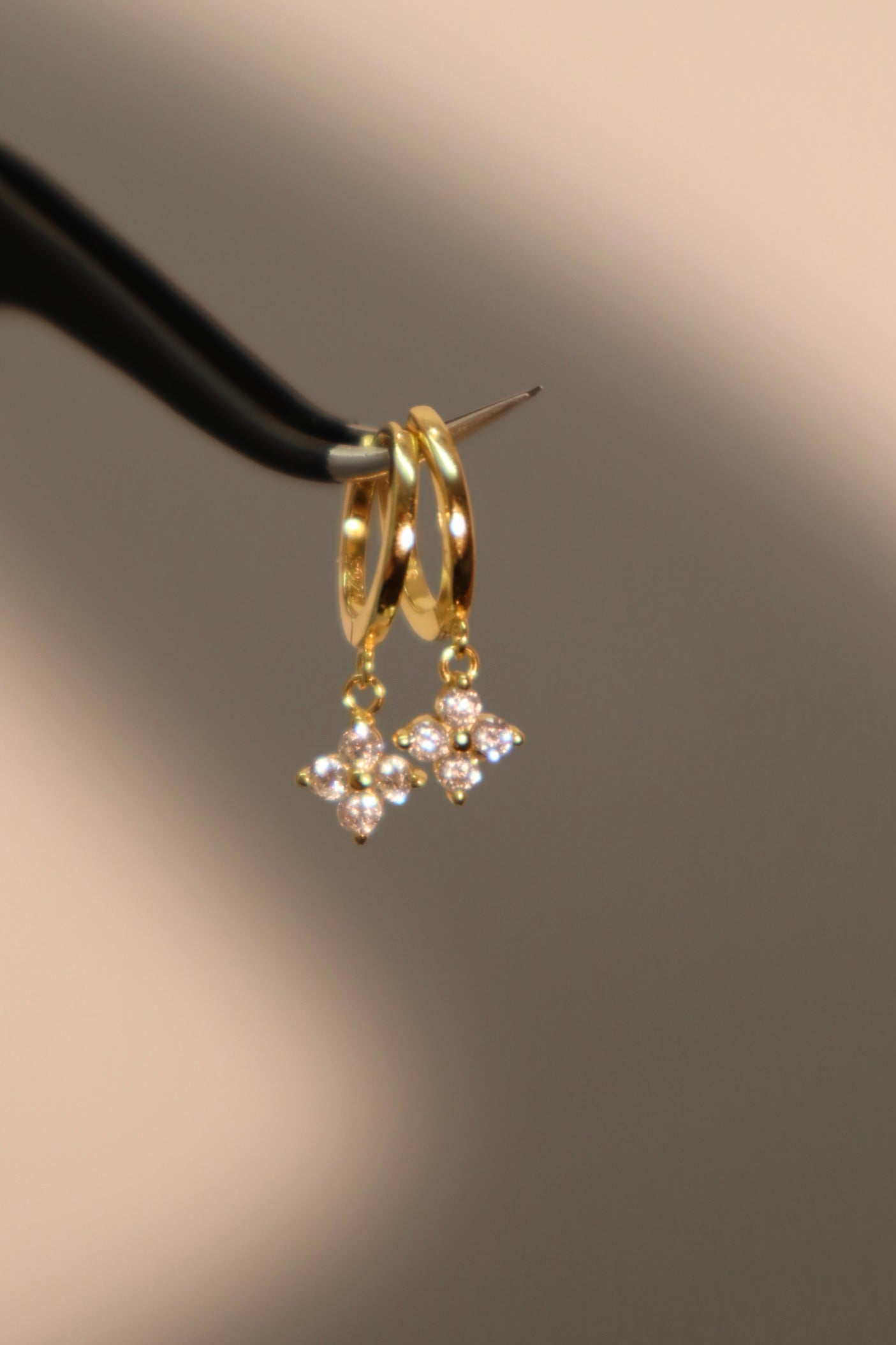 Vermeil Lucky Leaf Hoop Earrings