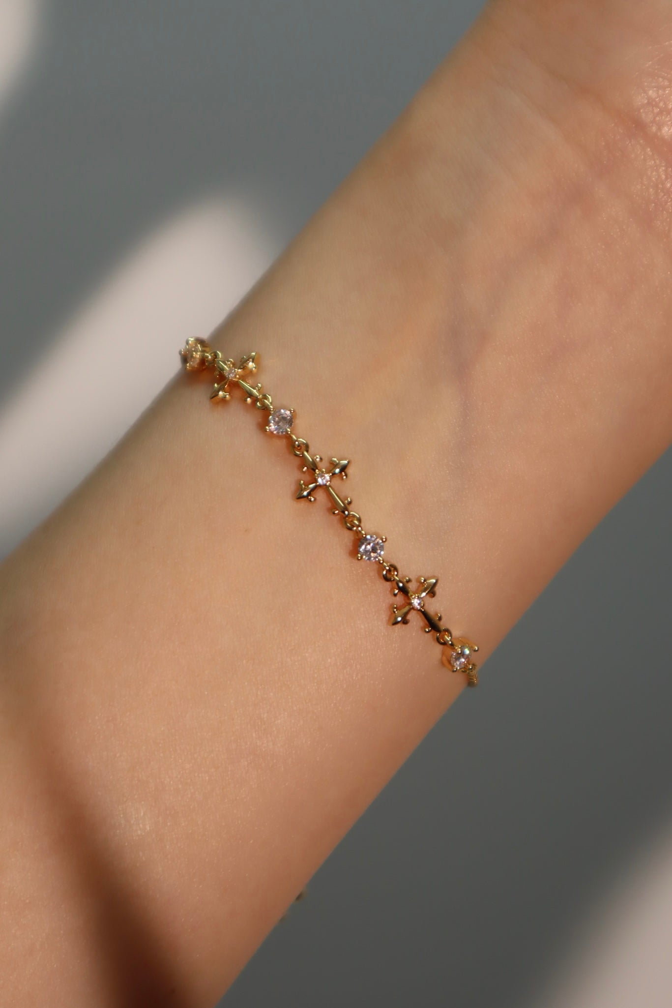 Multi Diamond Cross Bracelet