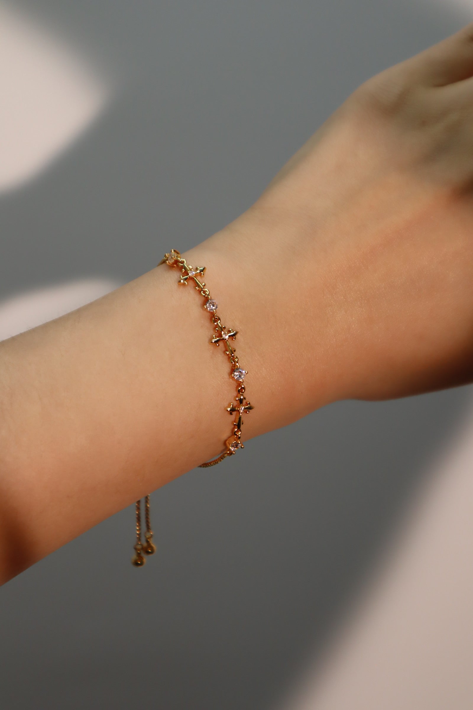 Multi Diamond Cross Bracelet