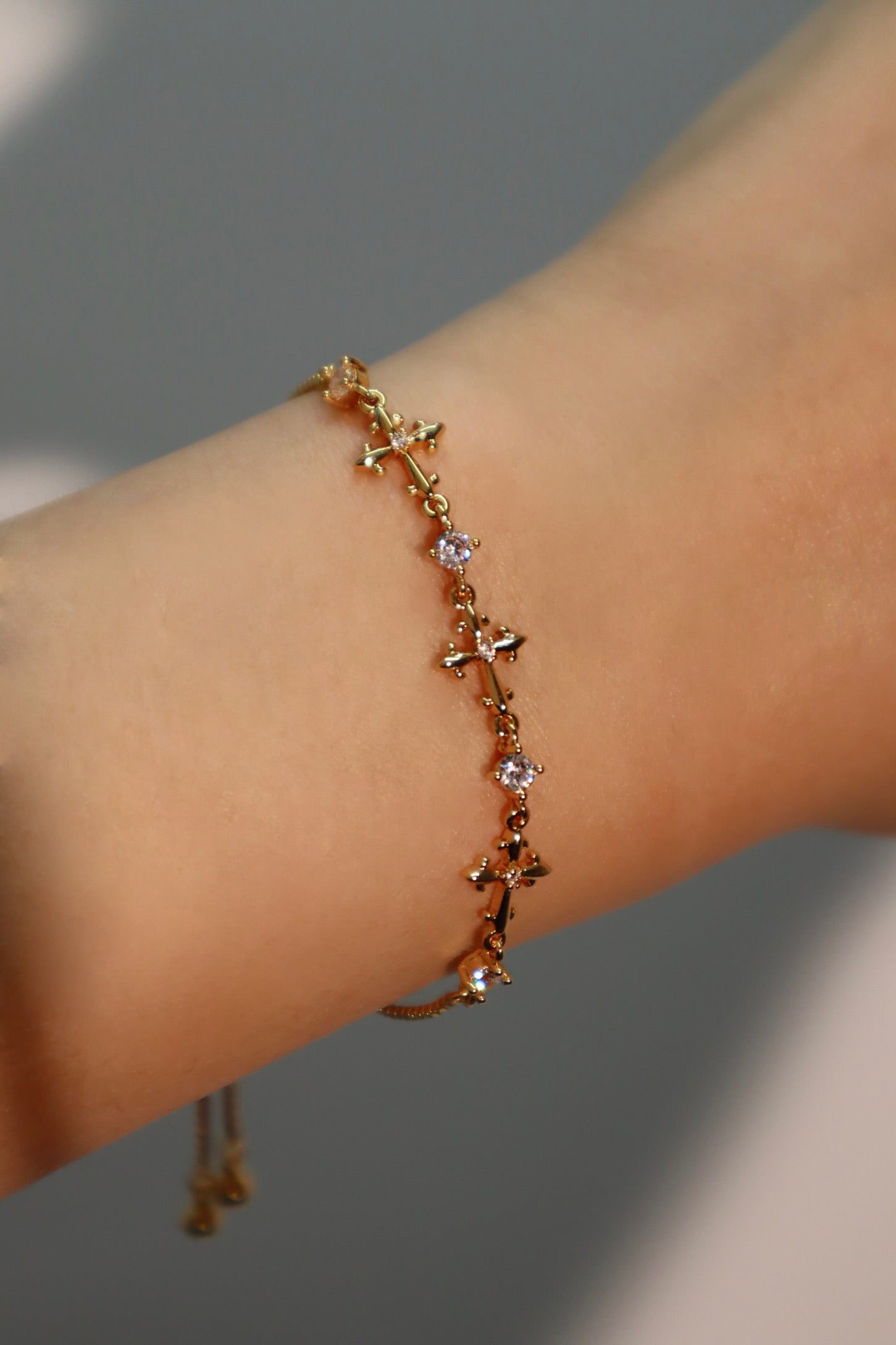 Multi Diamond Cross Bracelet