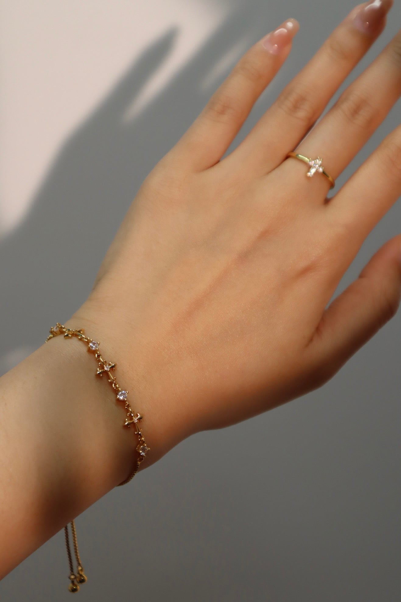 Multi Diamond Cross Bracelet